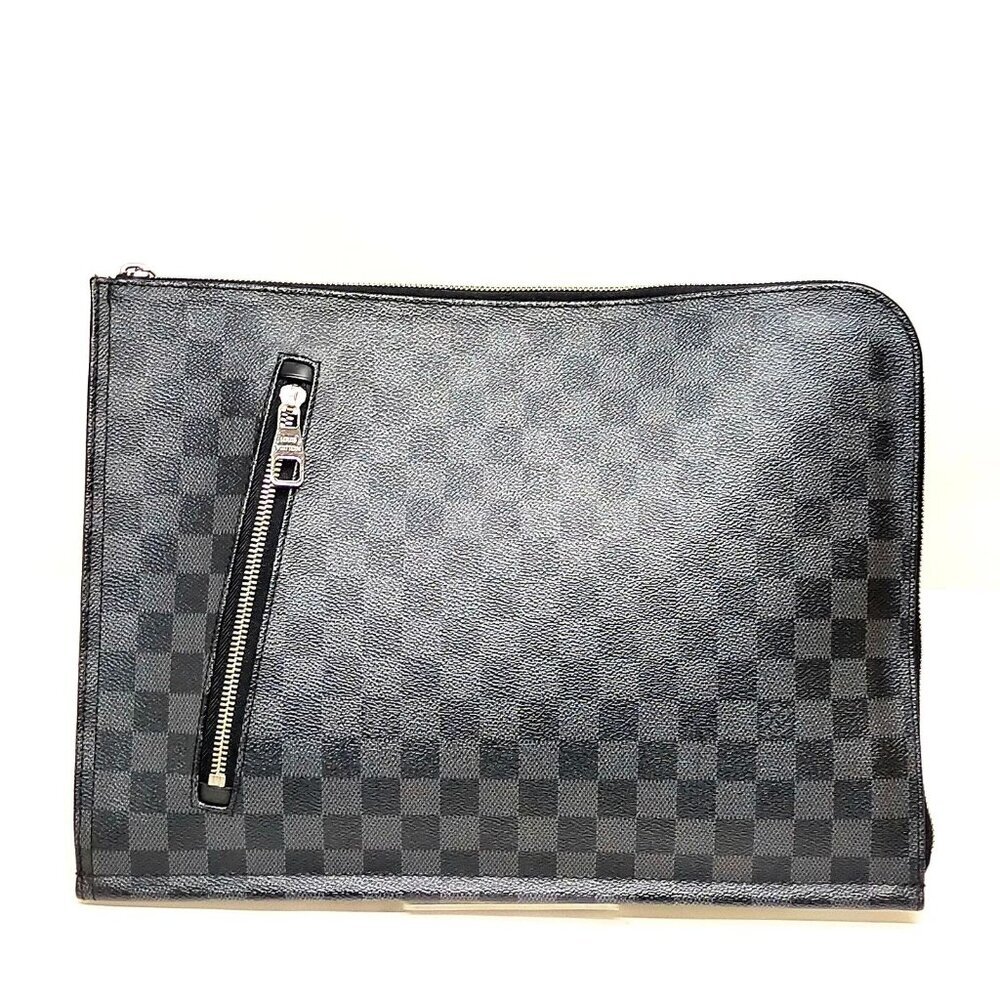Louis Vuitton LV Brief Case Poche Document Black Damier Graphite 646-071025